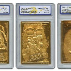 Collectible 23kt Gold Star Wars Cards ~ Set of 3 ~ Brand New In Cases!